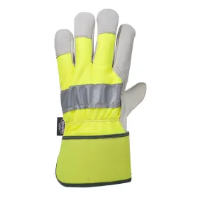 Horizon Hi Vis Cowhide Palm Lined Glove - Yellow 721601LGL