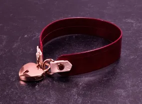 13" Cherry Leather Locking Collar _ LIMITED _