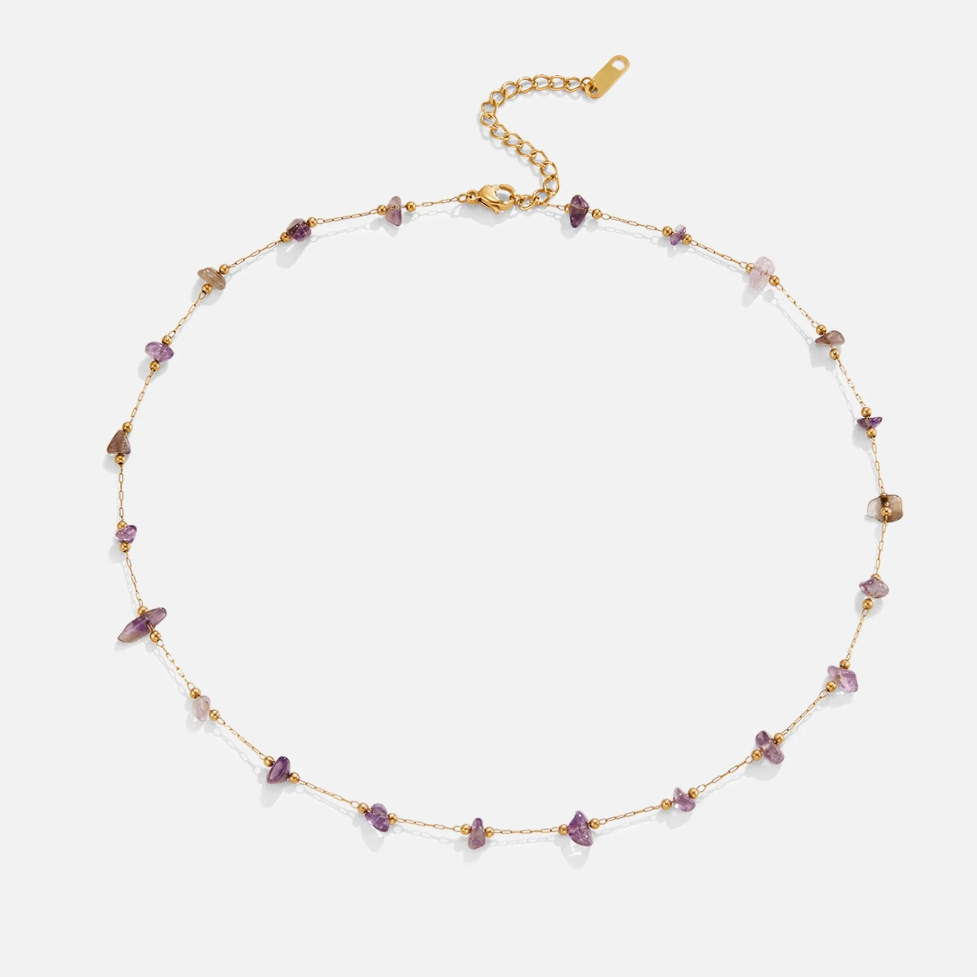 Amethyst Crystal Bead Necklace