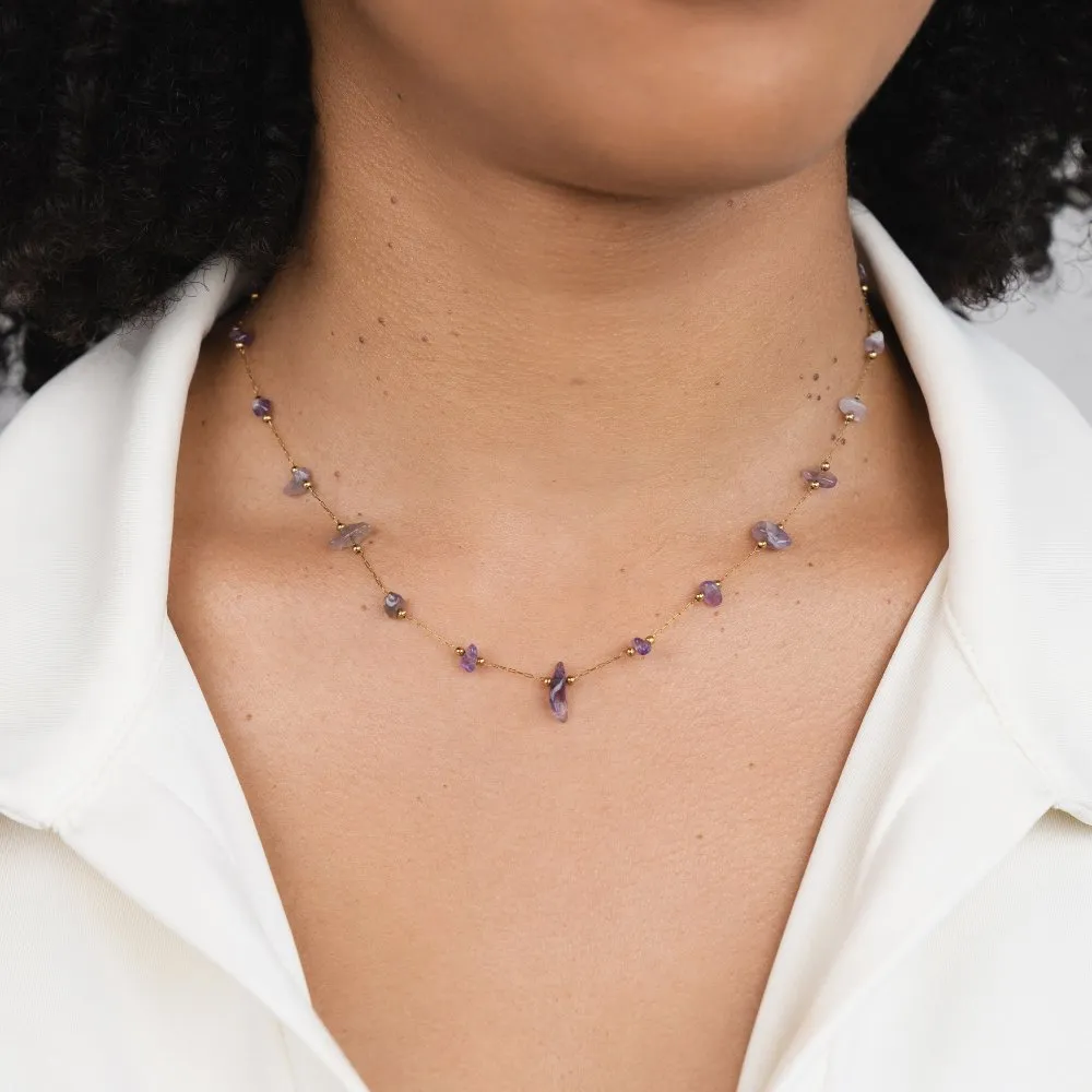 Amethyst Crystal Bead Necklace