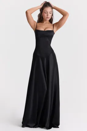 Anabella Black Lace Charming Up Maxi Dress