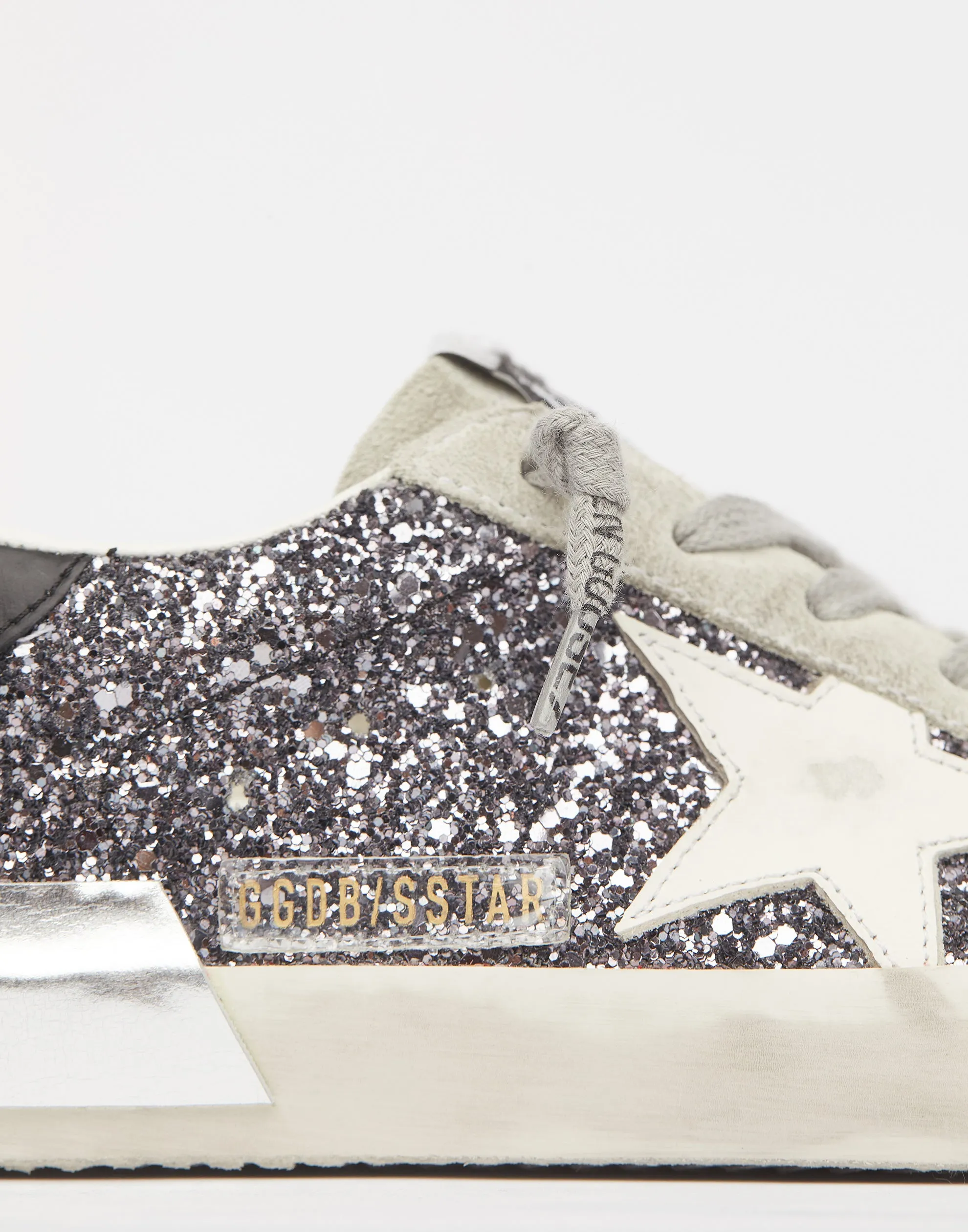 Anthracite Glitter Superstar Sneakers