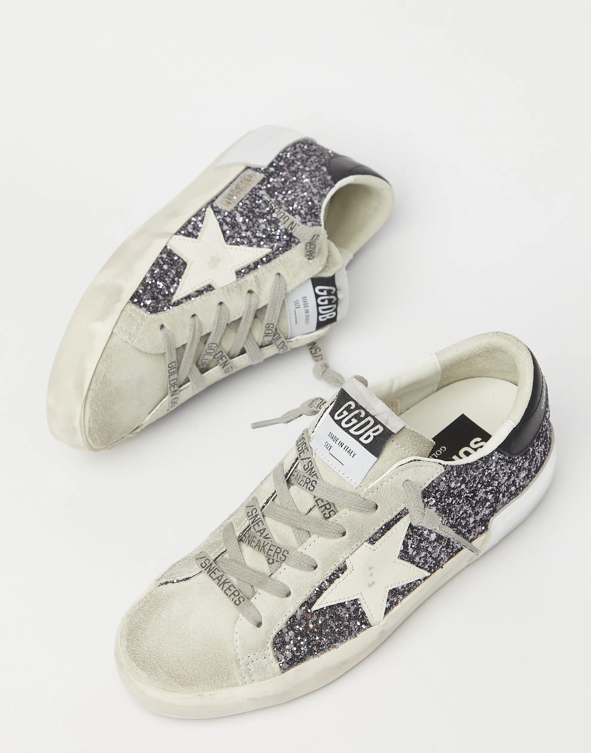 Anthracite Glitter Superstar Sneakers