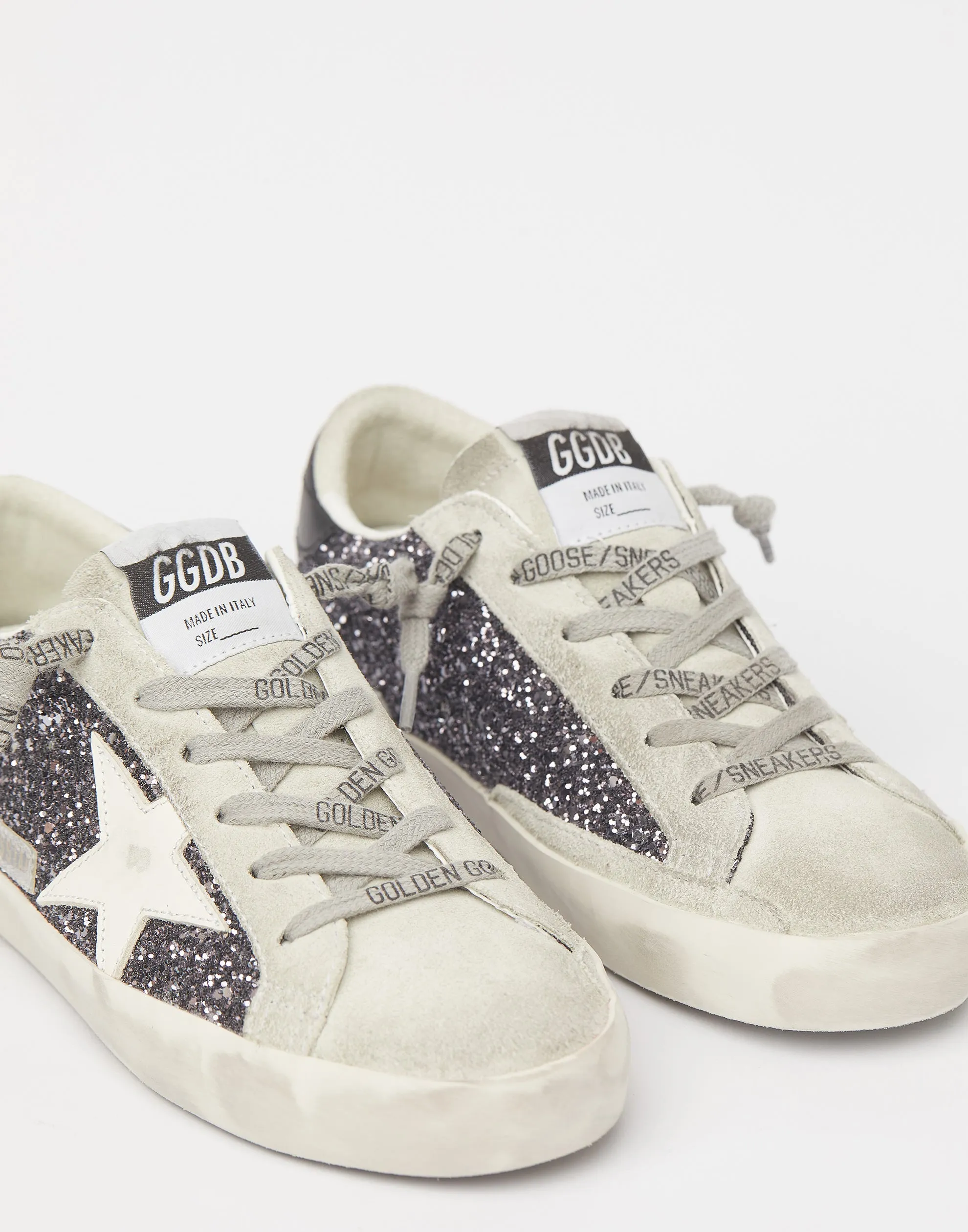 Anthracite Glitter Superstar Sneakers