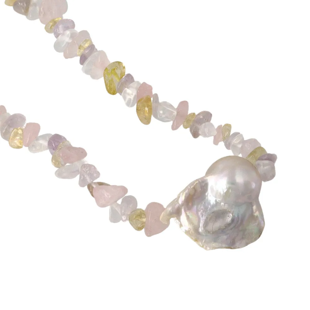 Baroque Pearl Colorful Gravel Necklace