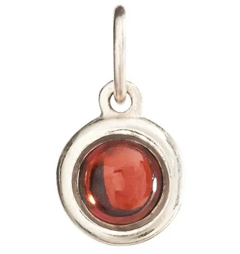 Birthstone Cabochon Charm With Garnet