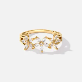 Blooming Crystal Flower Ring