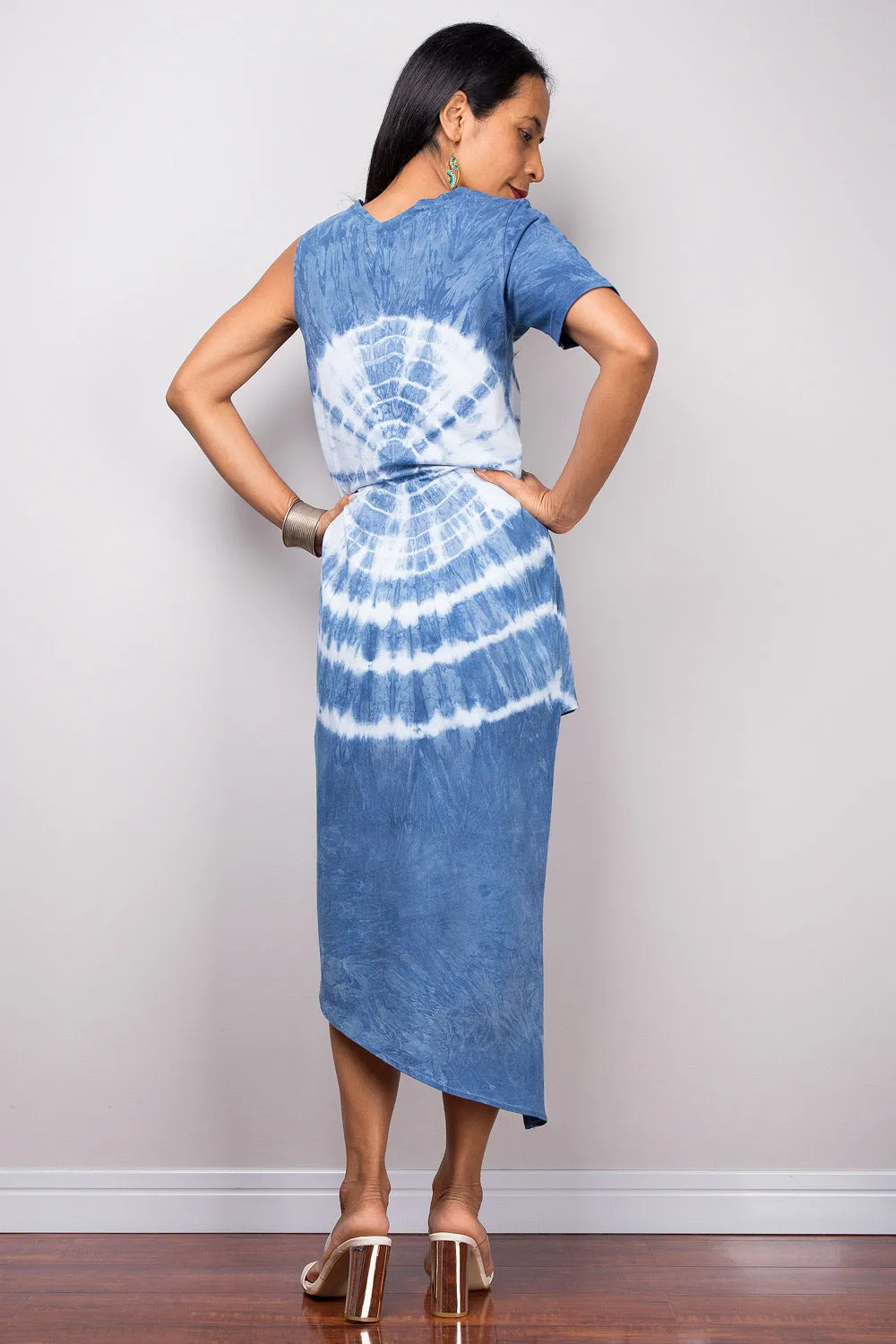 Blue Tie Dye Summer Dress