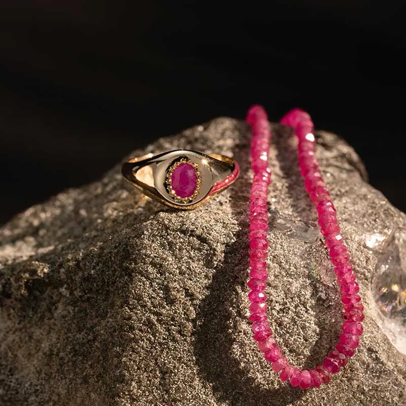 Chronos Strand, Ruby, 9kt Yellow Gold