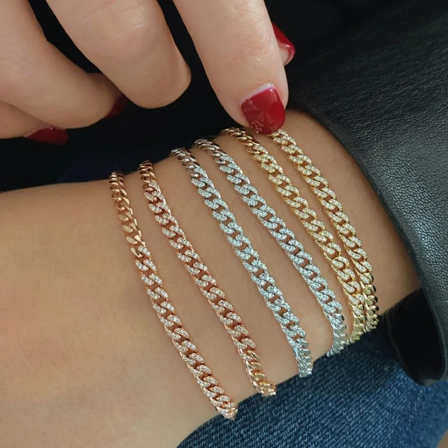 Diamond Mini Curb Chain Bracelet