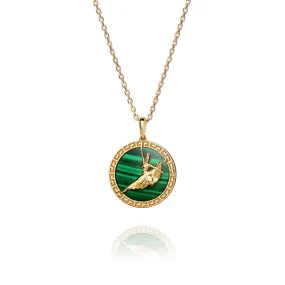 Divine Grace Pendant 18kt Yellow Gold with Malachite