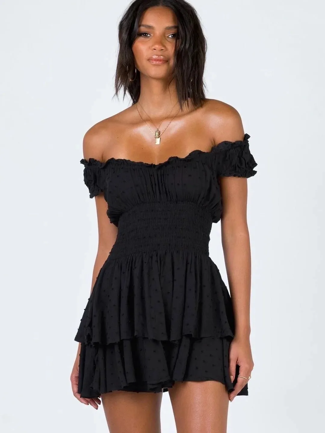 DressBetty - Bohemian Irregular Ruffles Mini Dress