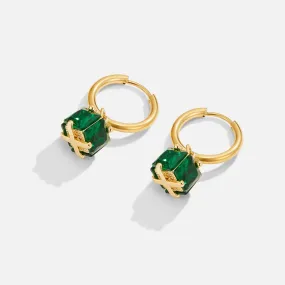 Emerald Cube Earrings