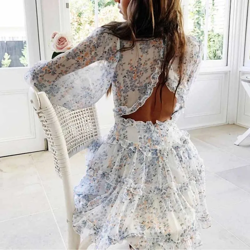 Floral Print Ruffle Dress