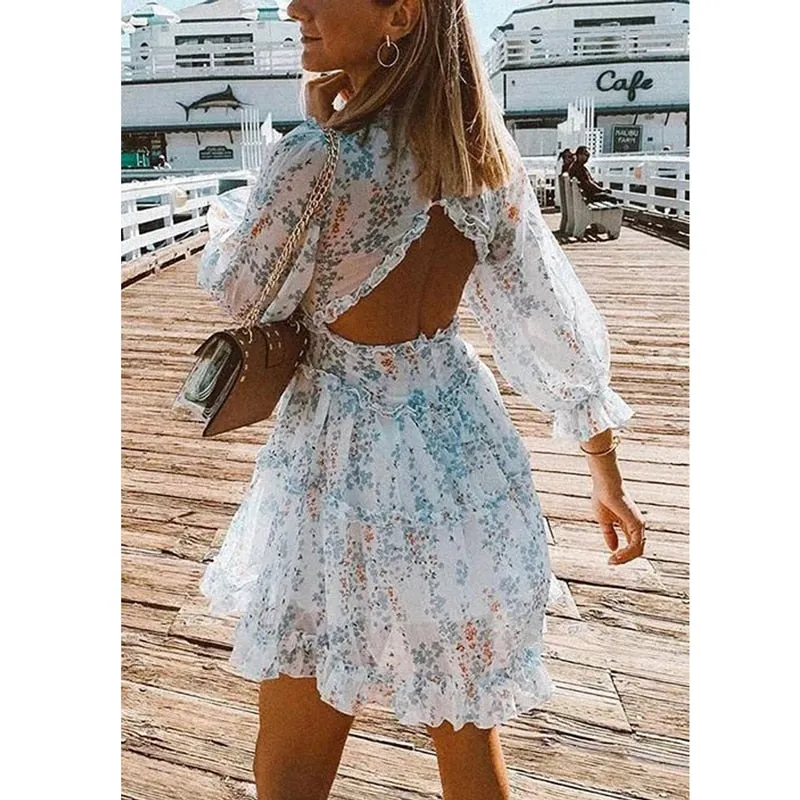 Floral Print Ruffle Dress