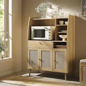 Frances Woven Rattan Kitchen Cabinet, Natural