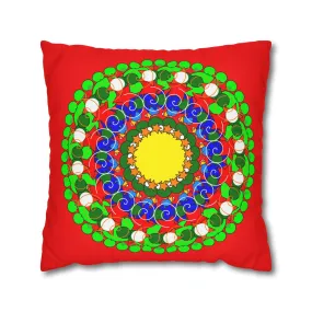 Handmade Mandala Christmas Pillowcase - Fun & Colorful Design