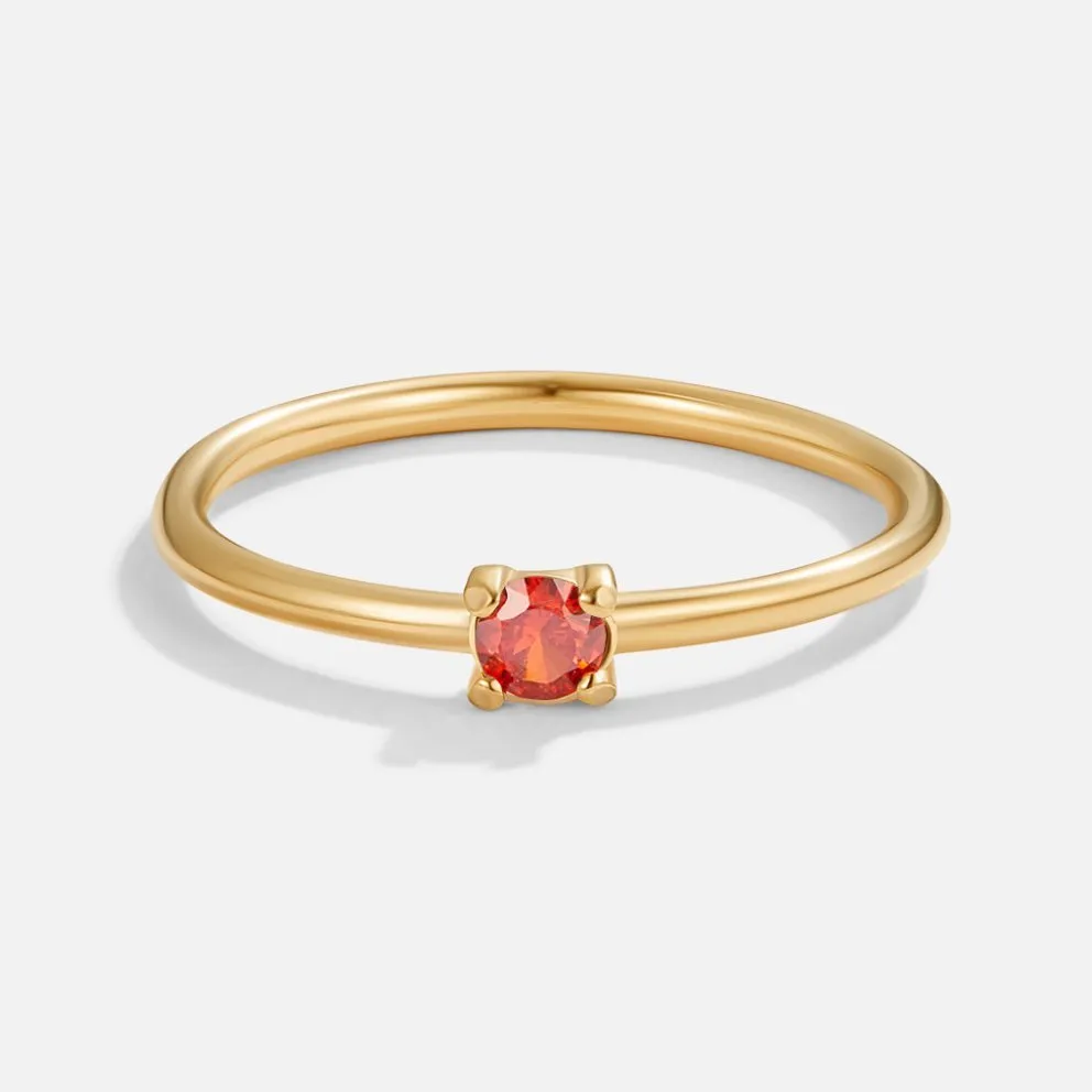 July Birthstone 18K Gold Ring