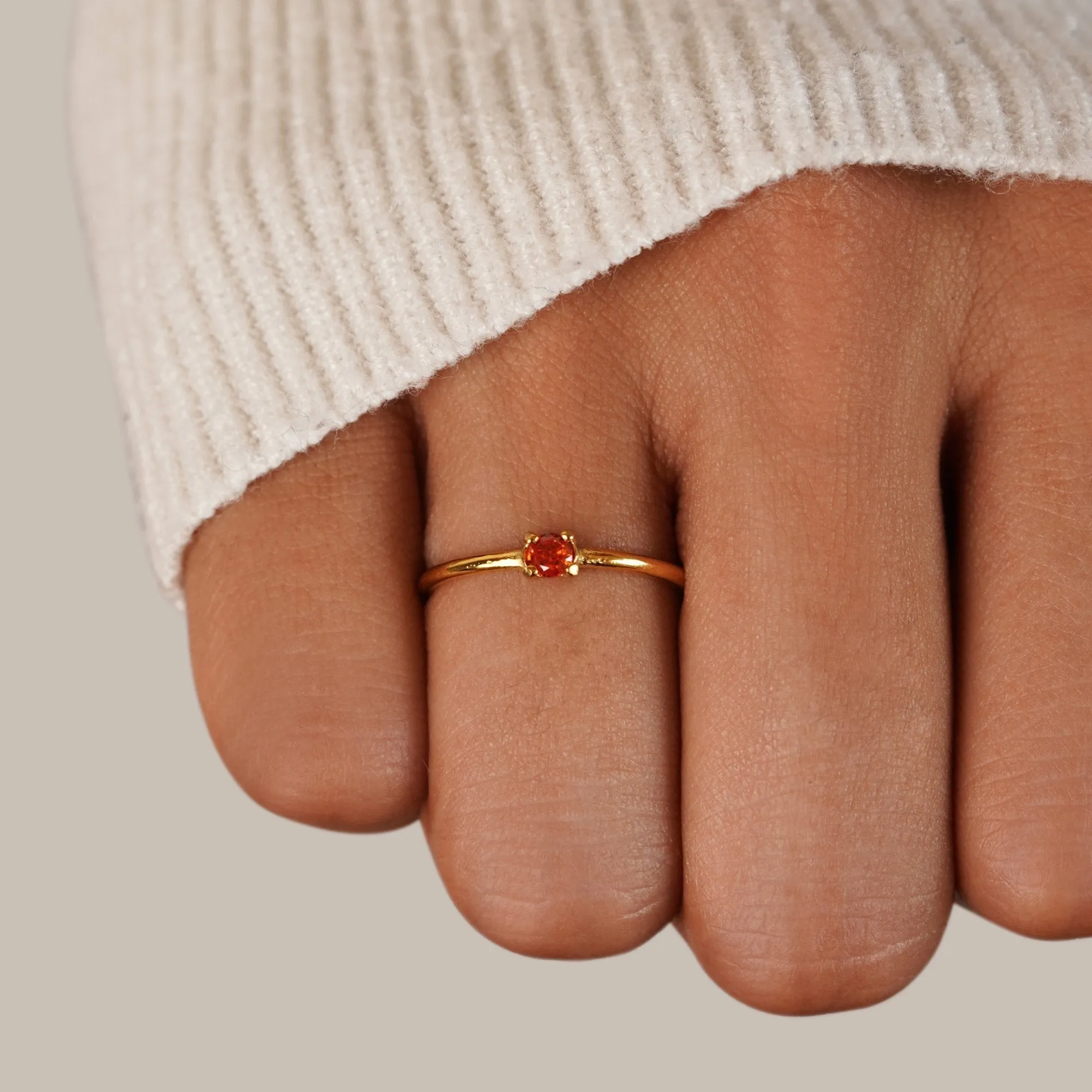 July Birthstone 18K Gold Ring