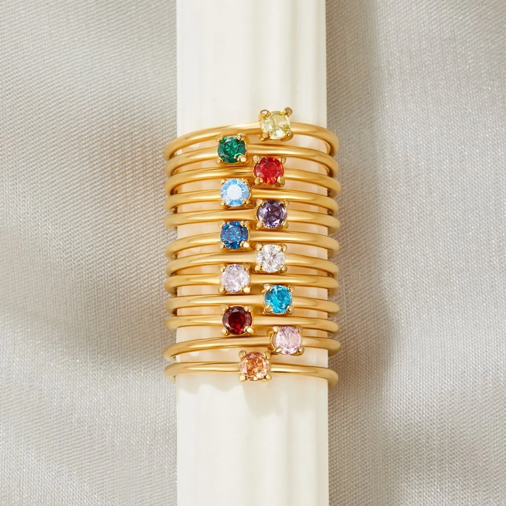 July Birthstone 18K Gold Ring