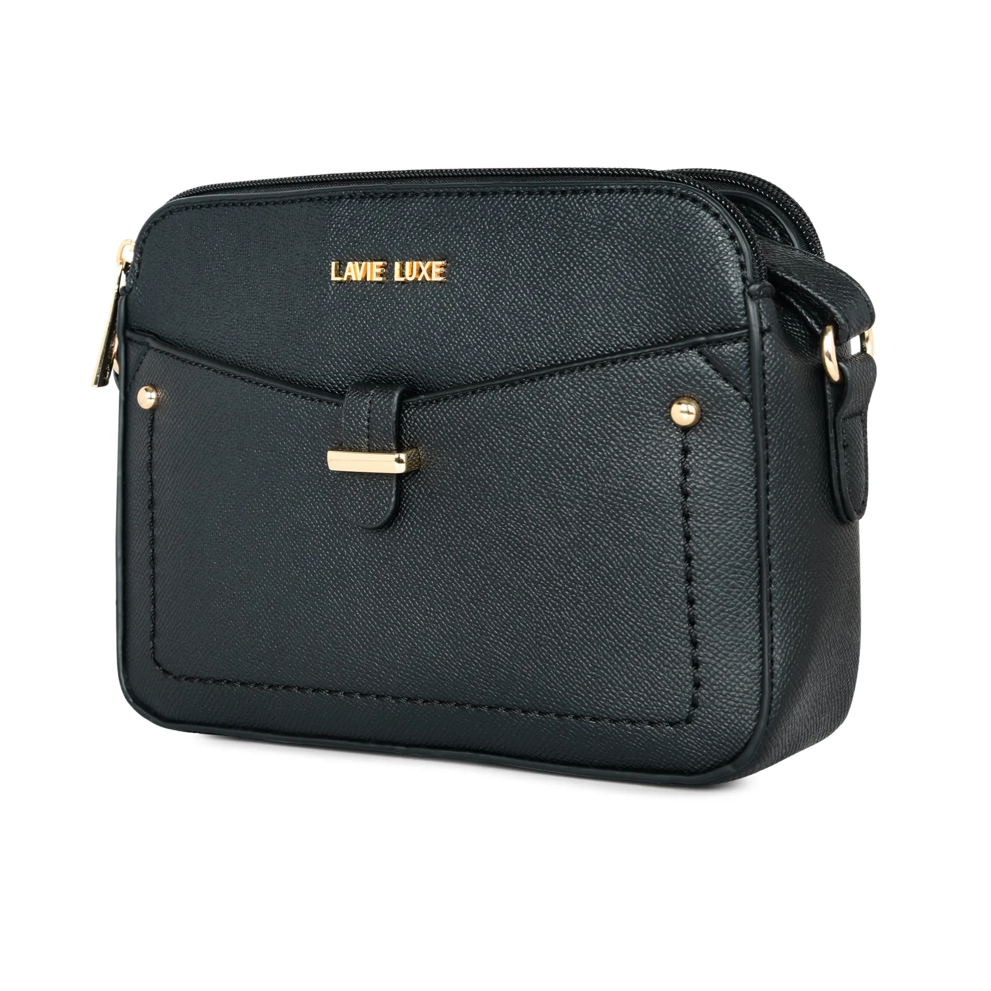 Lavie Luxe Black Medium Women's Rise 4c Box Sling Bag