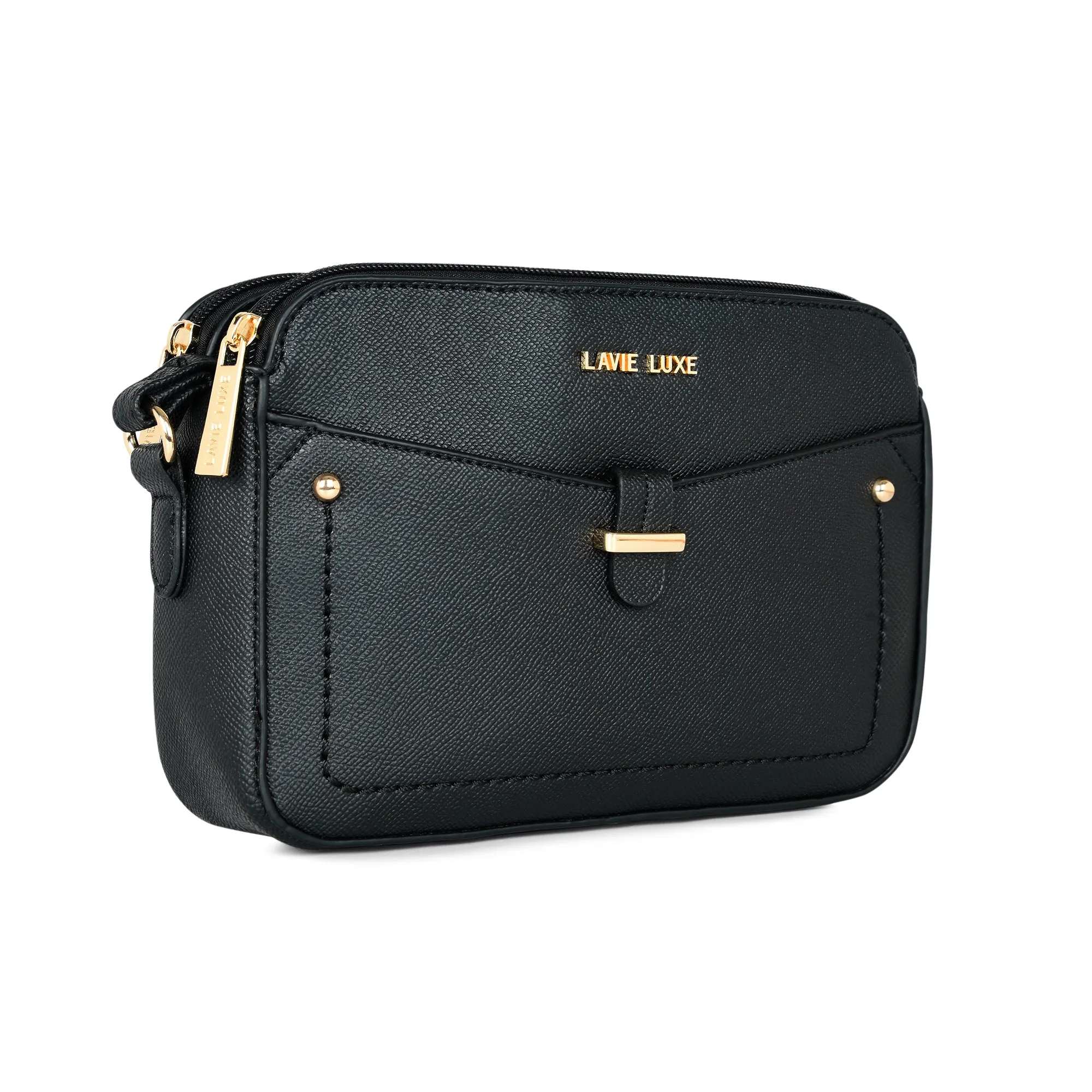 Lavie Luxe Black Medium Women's Rise 4c Box Sling Bag