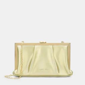 Lavie Luxe Pleatz framed Gold Medium Women's Clutch