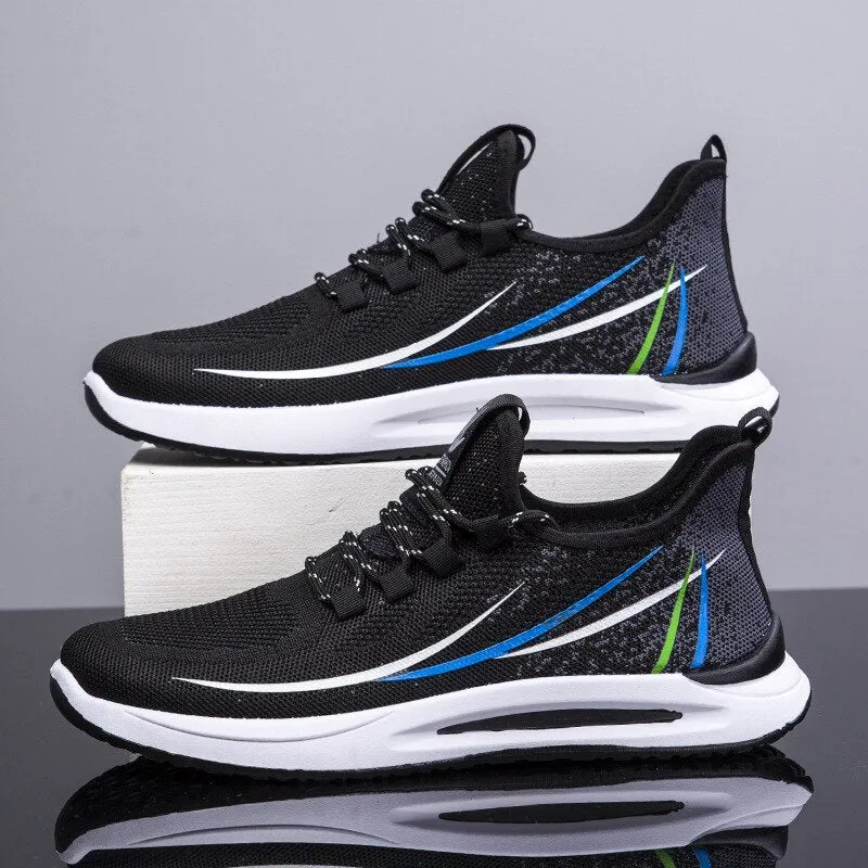 Men's Casual Sports Shoes Flying Woven Mesh Breathable Korean Running Cross-border Large