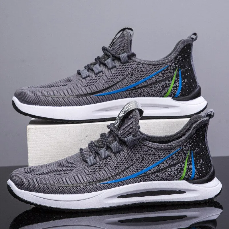 Men's Casual Sports Shoes Flying Woven Mesh Breathable Korean Running Cross-border Large