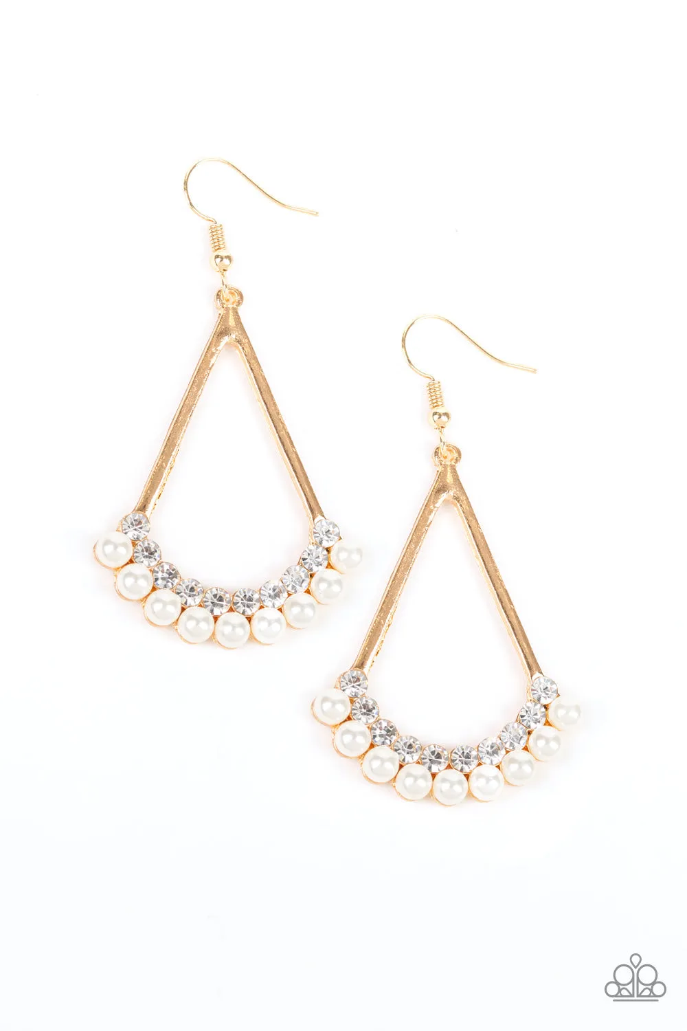 Paparazzi Accessories - Top to Bottom #L77 - Gold Earrings