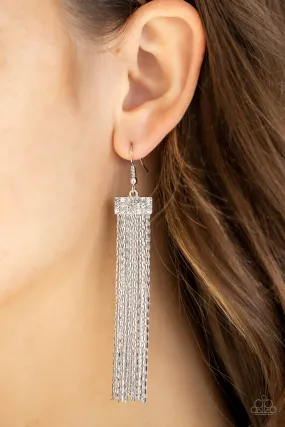 Paparazzi Earring ~ Twinkling Tapestry - White