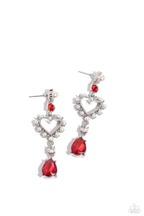 Paparazzi Lovers Lure Red Post Earrings