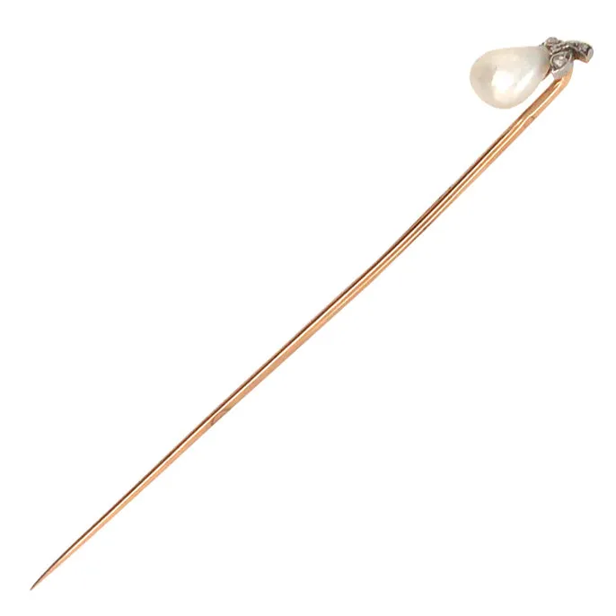 Pearl & Diamond Tie Pin