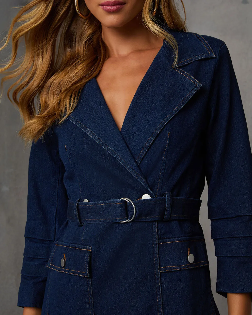 Raylen Belted Denim Mini Dress