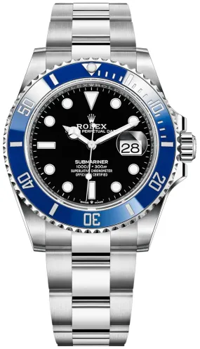 Rolex White Gold Submariner Date Watch - The Blueberry - Blue Bezel - Black Dial (Ref # 126619LB)