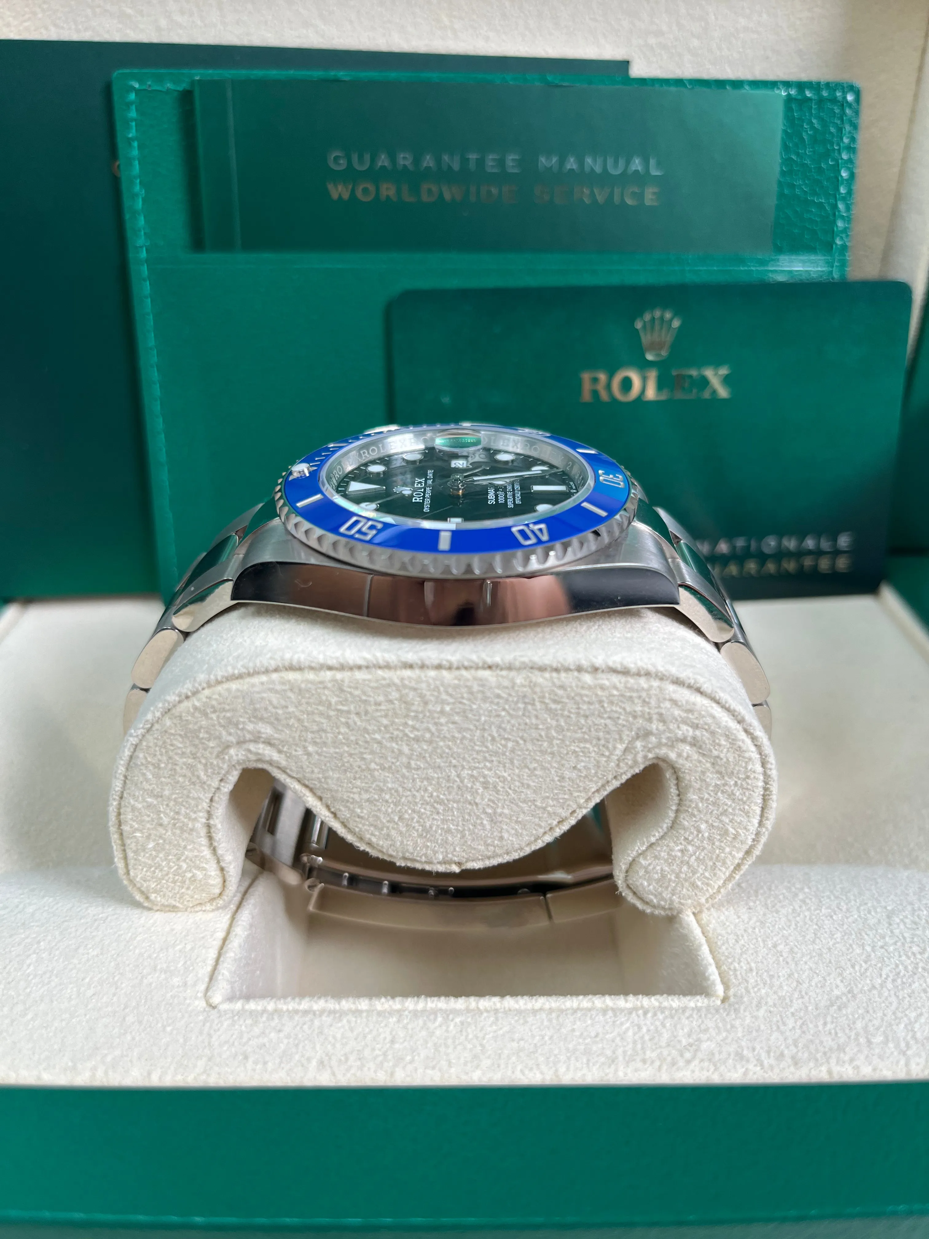 Rolex White Gold Submariner Date Watch - The Blueberry - Blue Bezel - Black Dial (Ref # 126619LB)