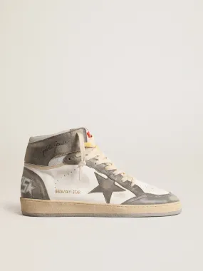 Sky-Star in white nappa leather with faded gray leather inserts