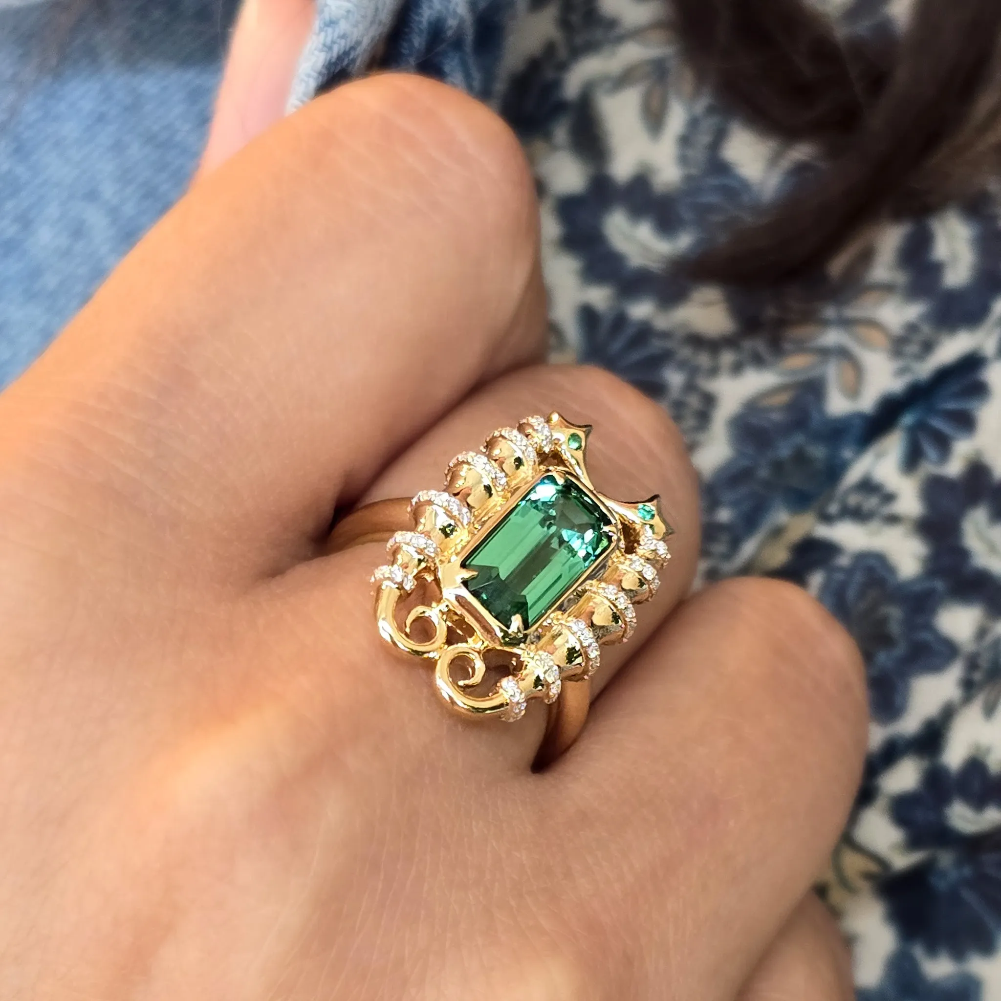 Special Edition Lagoon Tourmaline Seahorse Ring