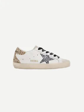 Super-Star Sneakers in Gold and Grey Glitter