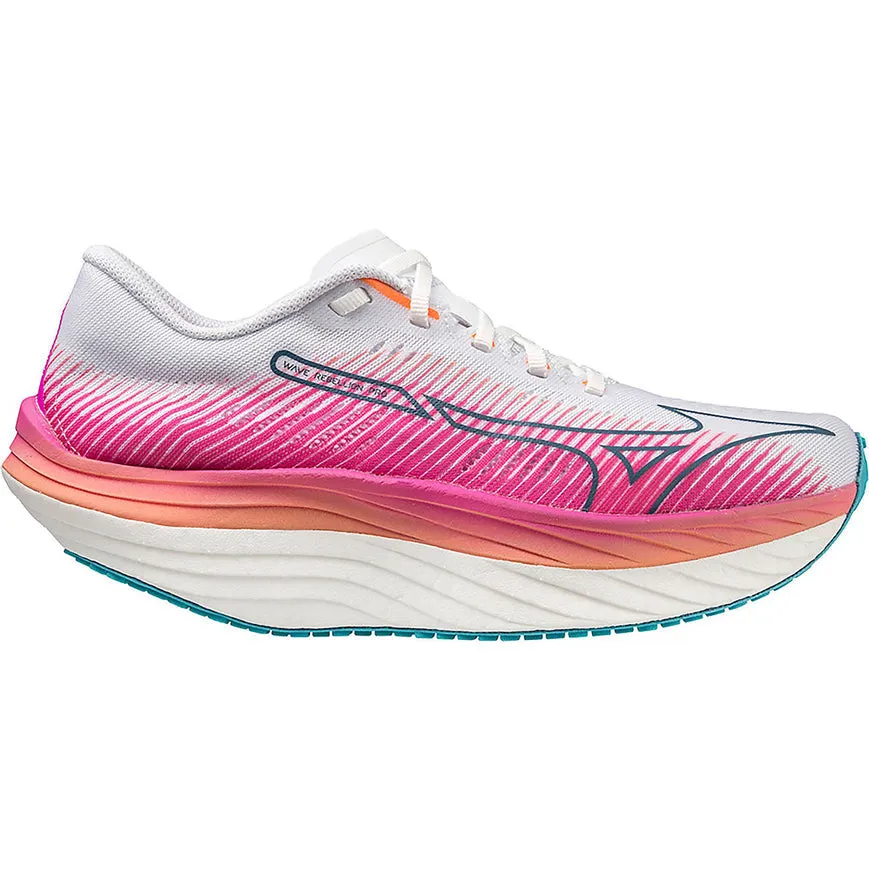 Women's Mizuno Wave Rebellion Pro, White/Silver, 8 B Medium